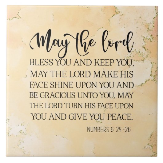 Nummers 6:24-26 The Lord Bless You and Keep You Tegeltje (Voorkant)