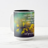 Nummers 6:24-26 The Lord Bless You and Keep You Tweekleurige Koffiemok (Voorkant links)