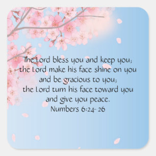 Nummers 6:24-26 The Lord Bless You and Keep You Vierkante Sticker