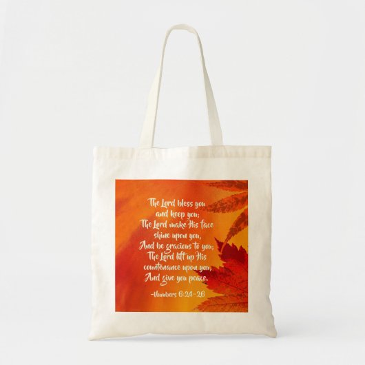 Nummers 6:24-26 The Lord Bless You, Fall Leaves Tote Bag (Voorkant)