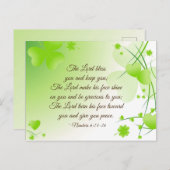 Nummers 6 24-26 The Lord Bless You Irish Design Briefkaart (Voorkant / Achterkant)