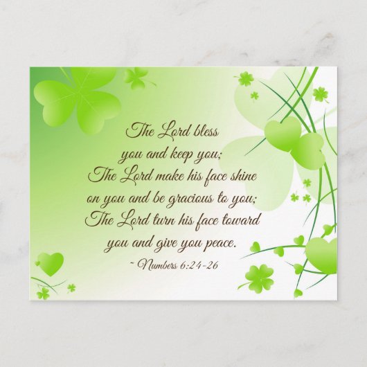Nummers 6 24-26 The Lord Bless You Irish Design Briefkaart (Voorkant)
