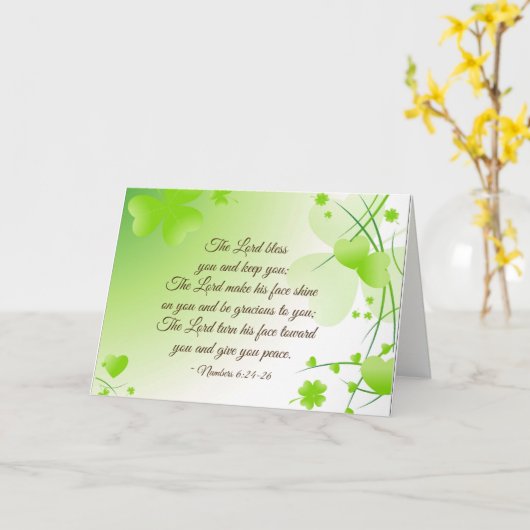 Nummers 6 24-26 The Lord Bless You Irish Design Kaart (Gele Bloem)