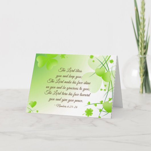 Nummers 6 24-26 The Lord Bless You Irish Design Kaart (Voorkant)