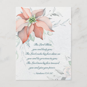 Nummers 6:24-26 The Lord Bless You Kerstmis Briefkaart