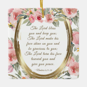 Nummers 6:24-26 The Lord Bless You Kerstmis Keramisch Ornament