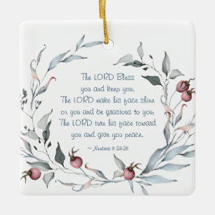 Nummers 6:24-26 The Lord Bless You Kerstmis Keramisch Ornament