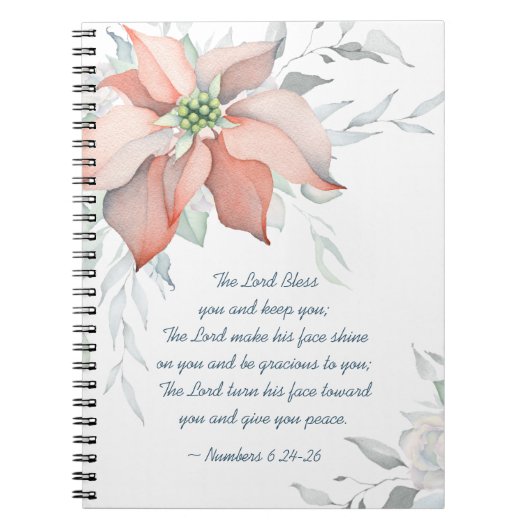 Nummers 6:24-26 The Lord Bless You Kerstmis Notitieboek (Voorkant)