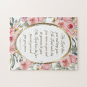 Nummers 6:24-26 The Lord Bless You Roze Floral Legpuzzel (Horizontaal)