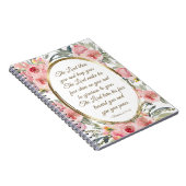 Nummers 6:24-26 The Lord Bless You Roze Floral  Notitieboek (Rechterzijde)