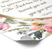 Nummers 6:24-26 The Lord Bless You Roze Floral Poster (Hoek)