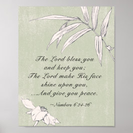 Nummers 6 24-26 The Lord Bless You Simple Floral Poster