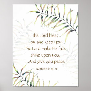 Nummers 6 24-26 The Lord Bless You Tropical Palm Poster