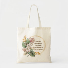 Nummers 6 24-26 The Lord Bless You Tropische Flora Tote Bag
