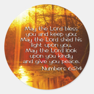 NUMMERS 6:24 BIBEL VERSE - KAN DE LORDE ZWART U KU RONDE STICKER