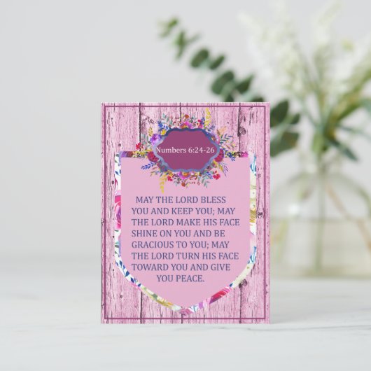 Nummers 6:24 - De Verse Bijbel van de Heer Briefkaart (Staand voorkant)