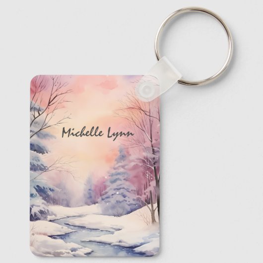 Nummers 6 Heer zegene u Bijbel Verse Winter Scène Sleutelhanger (Achterkant)