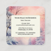 Nummers 6 Heer zegene u Bijbel Verse Winter Scène Vierkante Visitekaartje (Achterkant)