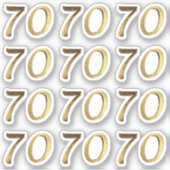 Nummers 70 Faux Gold 70e Jubileum Sticker (Voorkant)