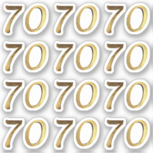 Nummers 70 Faux Gold 70e Jubileum Sticker