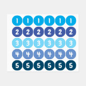 Nummers Blauwe Stickers (Vel)