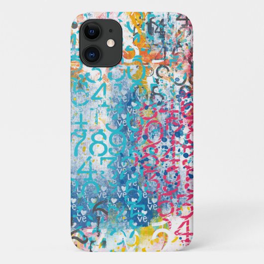 Nummers Hearts Love Graffiti Collage Case-Mate iPhone Case (Achterkant)