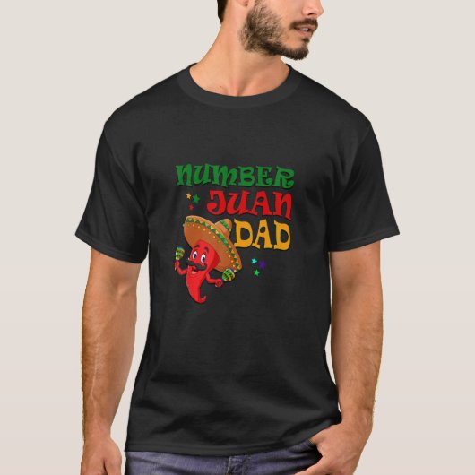 Nummers Juan Dad Funny Spanish Dad Best Dad Ever M T-shirt (Voorkant)