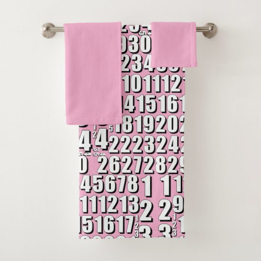 Nummers Kinder Roze Bad Handdoek (Insitu)