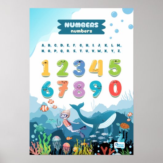 Nummers met de Oceaan Poster (Voorkant)