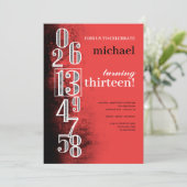 Nummers op Grunge Background Birthday Party Kaart (Staand voorkant)