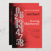 Nummers op Grunge Background Birthday Party Kaart (Voorkant / Achterkant)