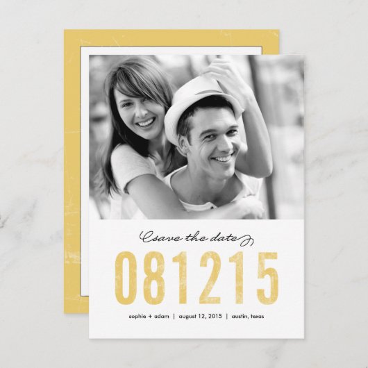 NUMMERS Sla het Briefkaart Datum op (Voorkant / Achterkant)