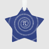 Nummers spiral voor Pi op Navy Blue Ornament (voorkant)