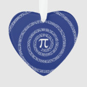 Nummers spiral voor Pi op Navy Blue Ornament (voorkant)