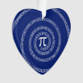 Nummers spiral voor Pi op Navy Blue Ornament (voorkant)
