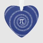 Nummers spiral voor Pi op Navy Blue Ornament (achterkant)