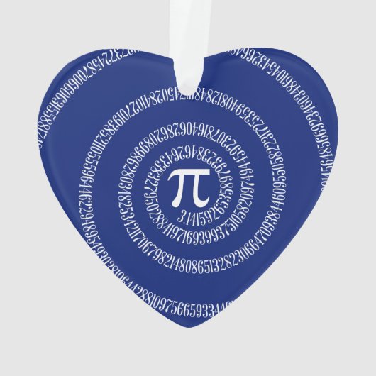 Nummers spiral voor Pi op Navy Blue Ornament (achterkant)