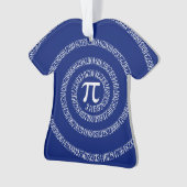 Nummers spiral voor Pi op Navy Blue Ornament (voorkant)