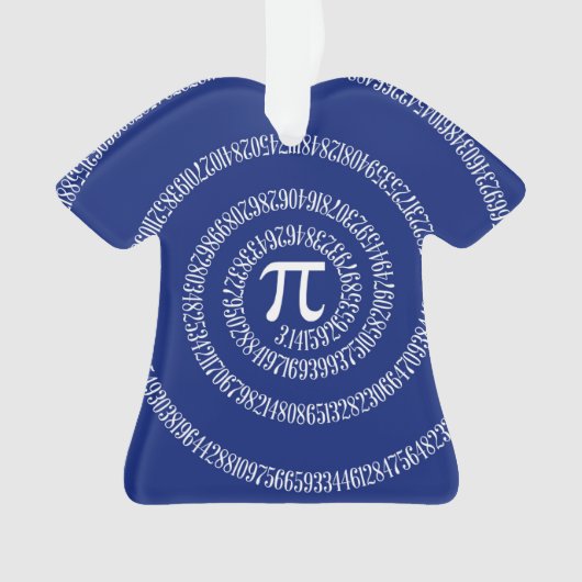 Nummers spiral voor Pi op Navy Blue Ornament (voorkant)