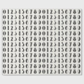Nummers Typografie Art Gift Wrap Cadeaupapier (Vlak)