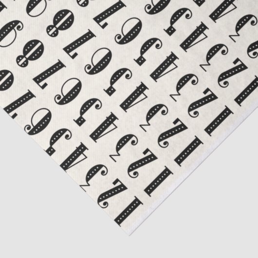 Nummers Typografie-weefselpapier Tissuepapier (Detail)