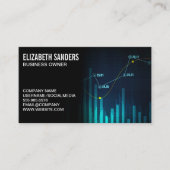 Nummers van de analist van de voorraadgrafiek visitekaartje (Voorkant)