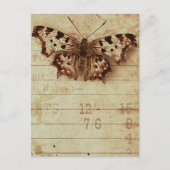 Nummers van notitieblokken met sepia-vlinder, in n briefkaart (Voorkant)