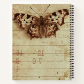 Nummers van notitieblokken met sepia-vlinder, in n notitieboek (Achterkant)