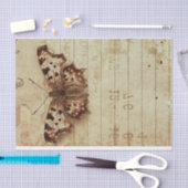 Nummers van notitieblokken met sepia-vlinder, in n tissuepapier (Craft)