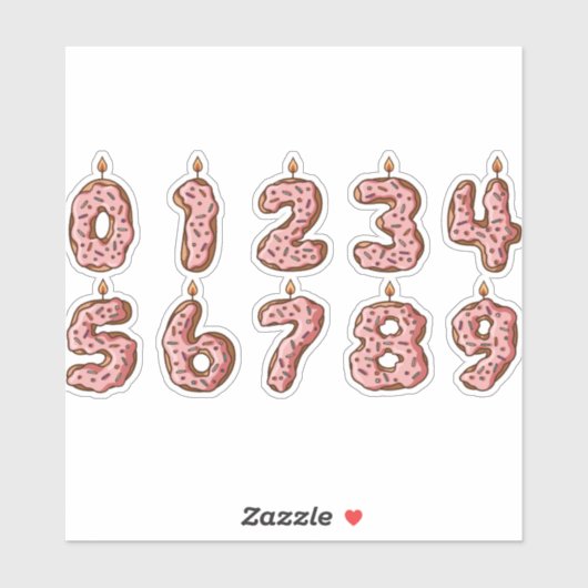 NUMMERS VERJAARDAGSKAARSEN SET STICKER (Vel)