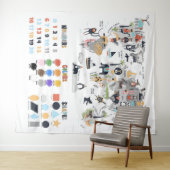 Nummers, vormen van leslokaal onderwijs wandkleed (In Situ (horizontaal))