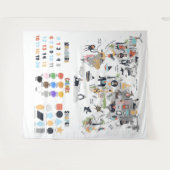 Nummers, vormen van leslokaal onderwijs wandkleed (Voorkant (horizontaal))