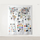 Nummers, vormen van leslokaal onderwijs wandkleed (Voorkant)