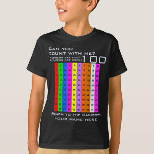 Nummers zijn cool, 1-100 Kleurrijke Grafiek & Kind T-shirt